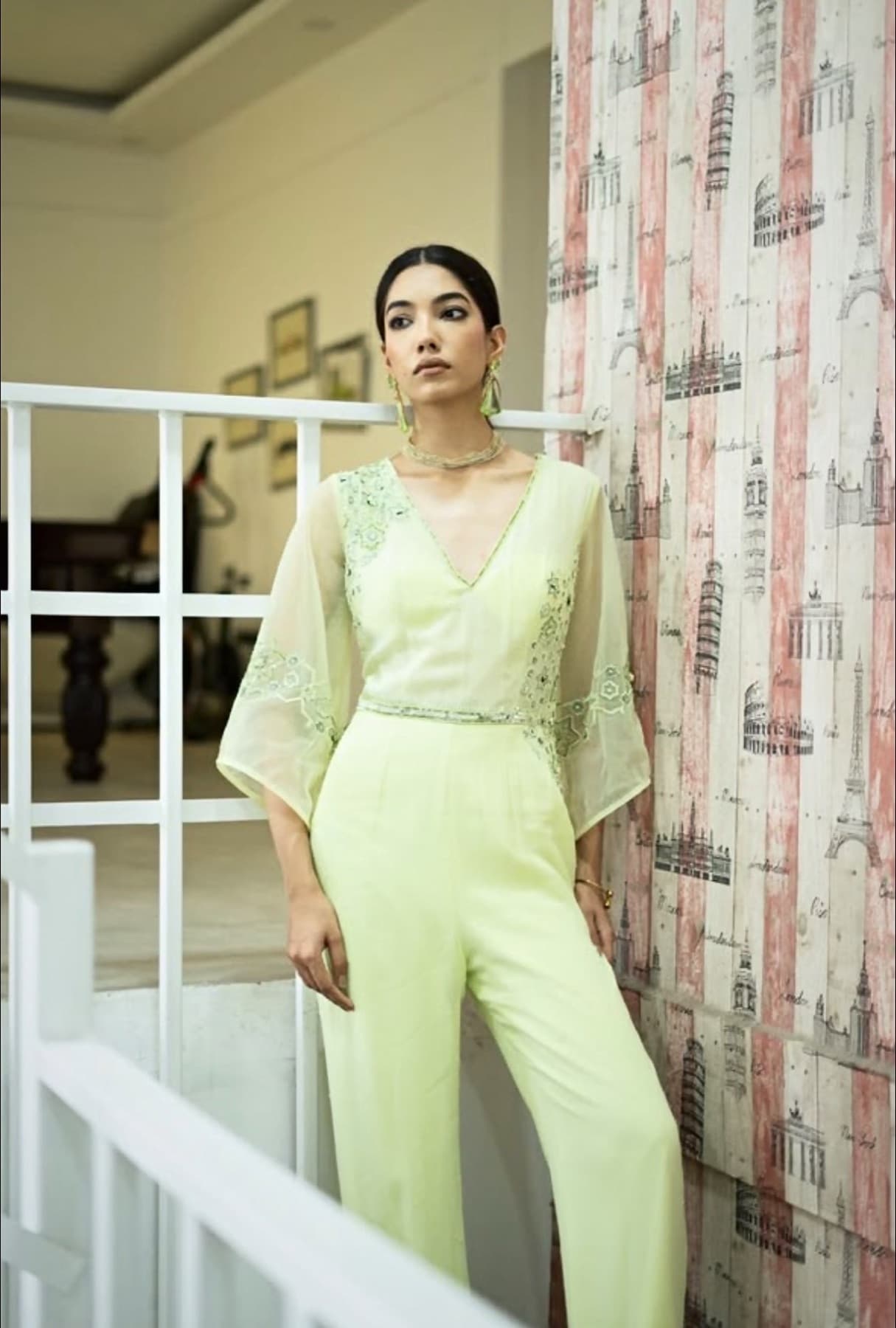 Embroidered Keyhole Jumpsuit