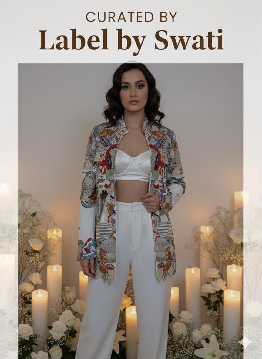 Multicoloured Hand-Embroidered Statement Jacket