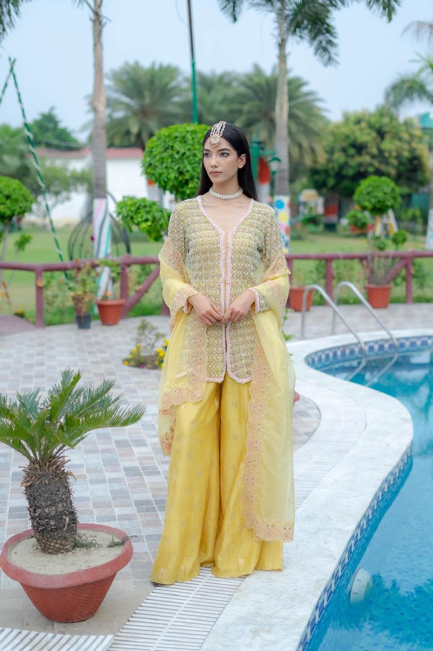Sunshine Yellow Embroidered Kurta Set